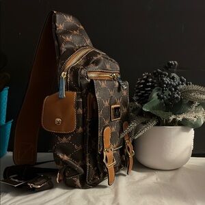 Brown Camouflage Backpack with Structured Design